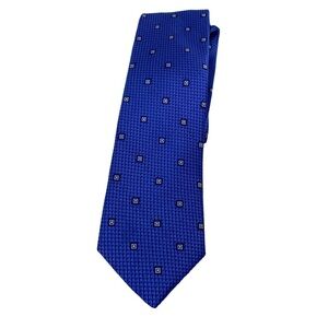 Club Room, Dress Tie, Blue, Silver Squares
